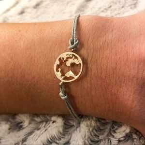 Gold World Map Bracelet